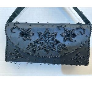 Elegant Black Beaded Women's Bag